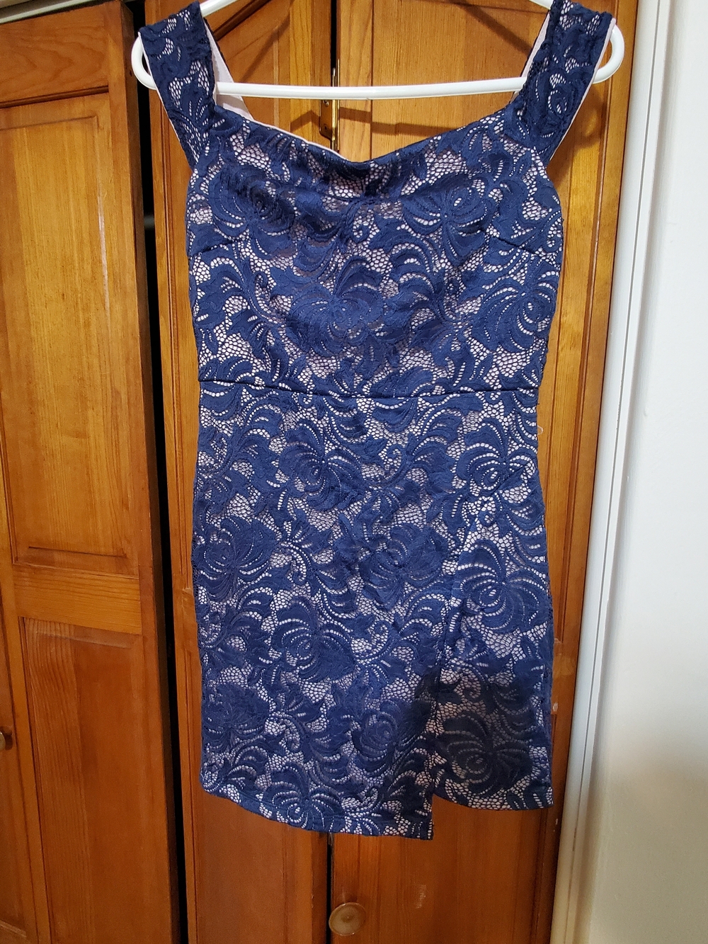 Midnight Doll Navy Lace Overlay Dress
